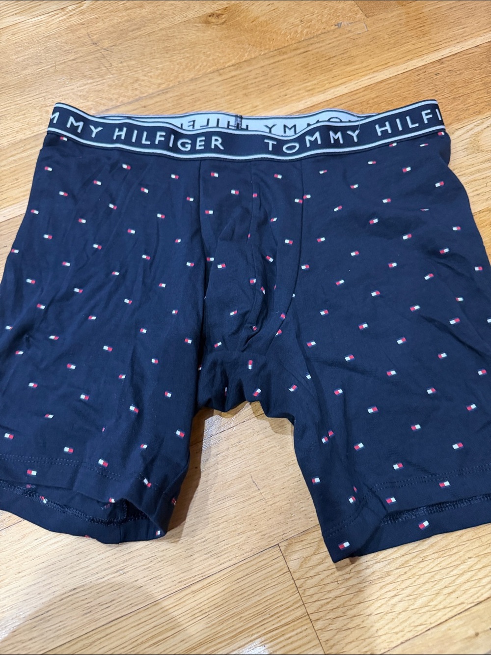 Tommy Hilfiger Men's Navy Logo-Print Boxer Briefs.Cotton